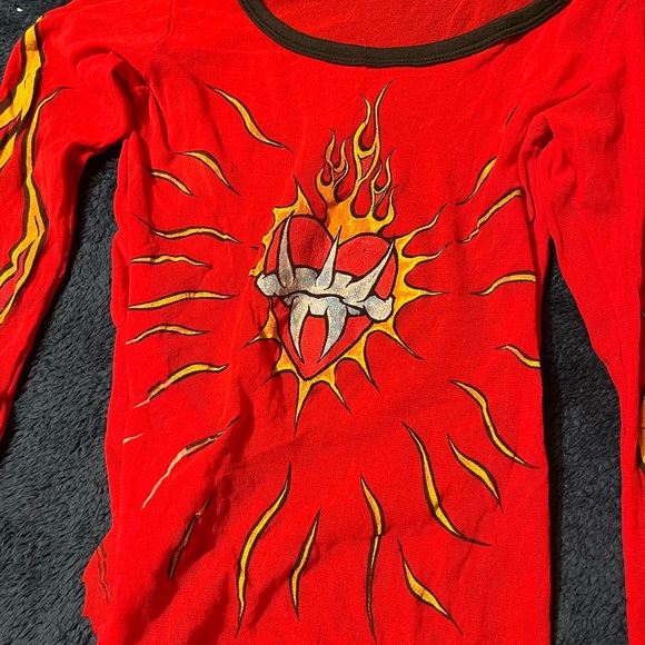 Vintage Dogpile Los Angeles thin mesh Sacred heart long sleeve shirt - Picture 4 of 4